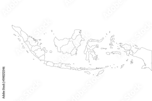 indonesia map border province area outline vector design