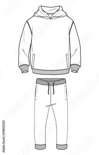 Sweatshirt with sweatpants vector illustration template