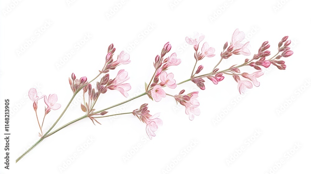 Delicate Pink Blossoms on a Branch with Soft Petals and Green Stem Ideal for Floral Designs and Nature Themed Backgrounds Delicate Pink Blossoms on a Branch with Soft Petals and Green Stem Ideal for Floral Designs and Nature Themed Backgrounds