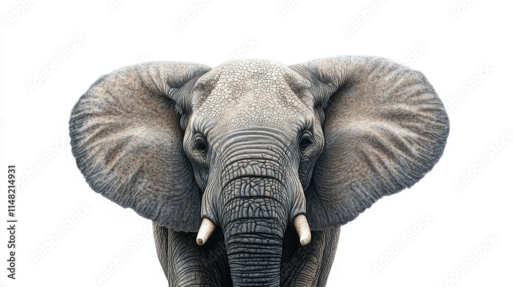 Obraz premium Majestic Close-Up of an Elephant Displaying Unique Textures and Details Perfect for Wildlife Conservation and Educational Projects Featuring Nature's Beauty
