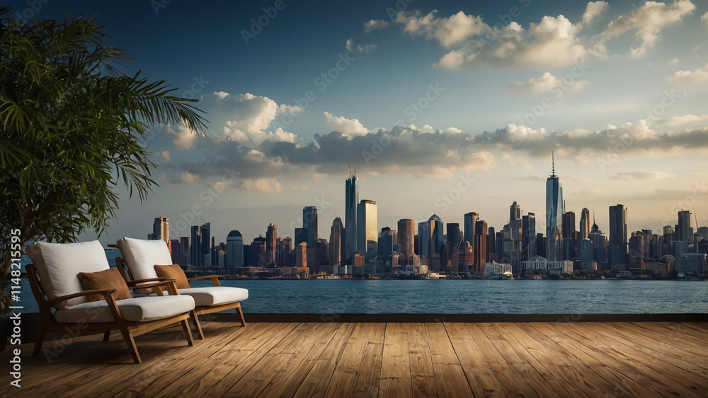 Obraz premium sunset in the city