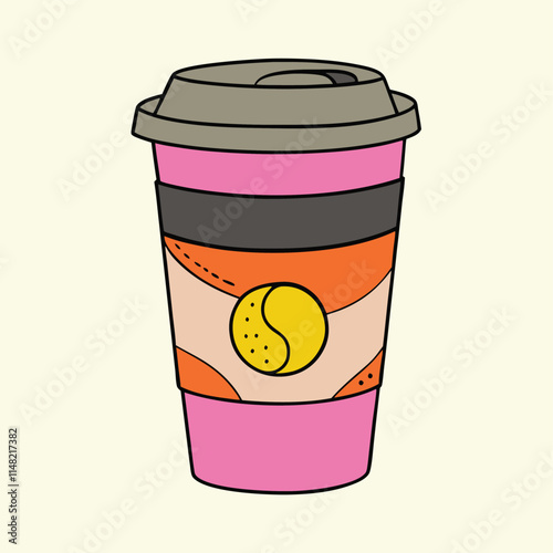 Paper coffee to go cup Vector illustration Adobe Illustrator Artwork