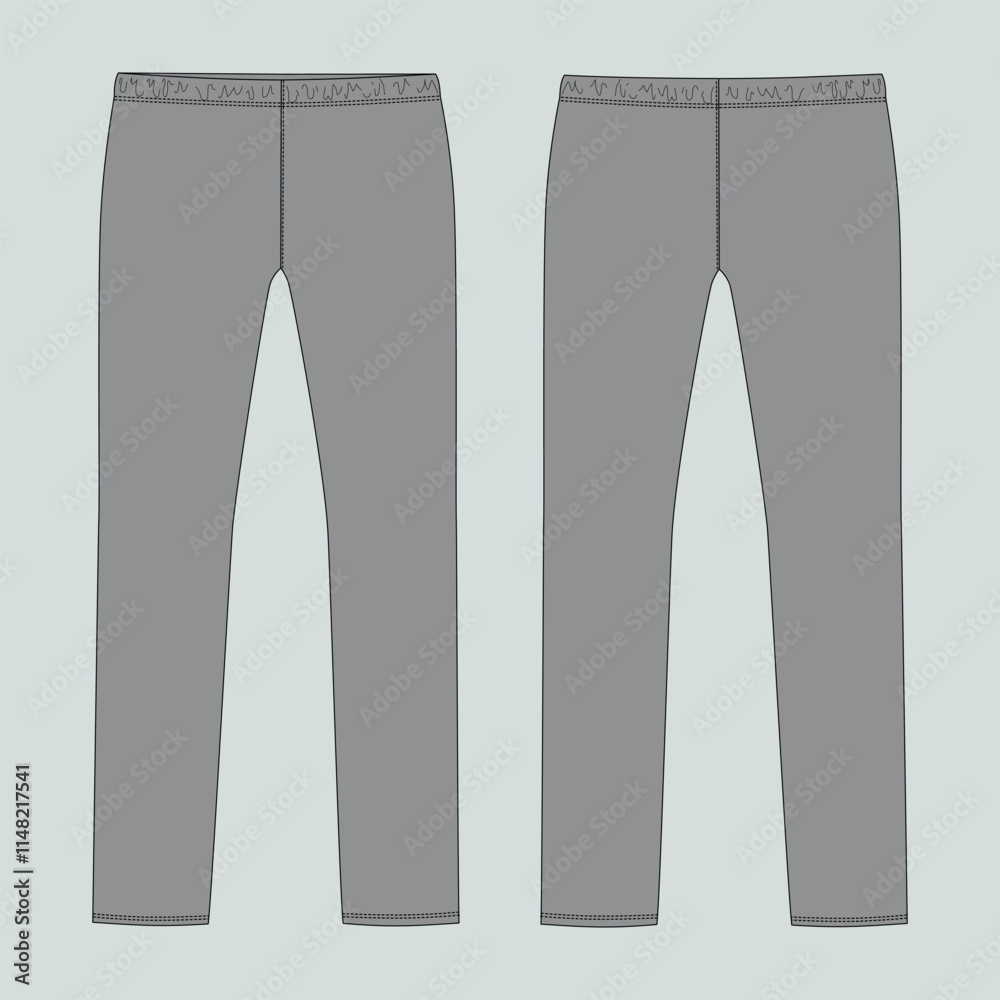 Jogger pant grey color template front and back Jogger pant grey color template front and back