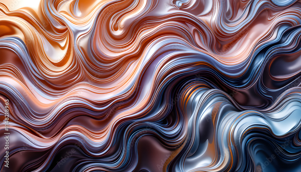 Fototapeta premium 3D Abstract Liquid Flow Design Background Wallpaper