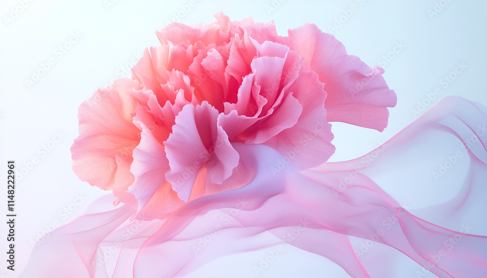 Soft Pink Carnation Flowers on Light Background Soft Pink Carnation Flowers on Light Background