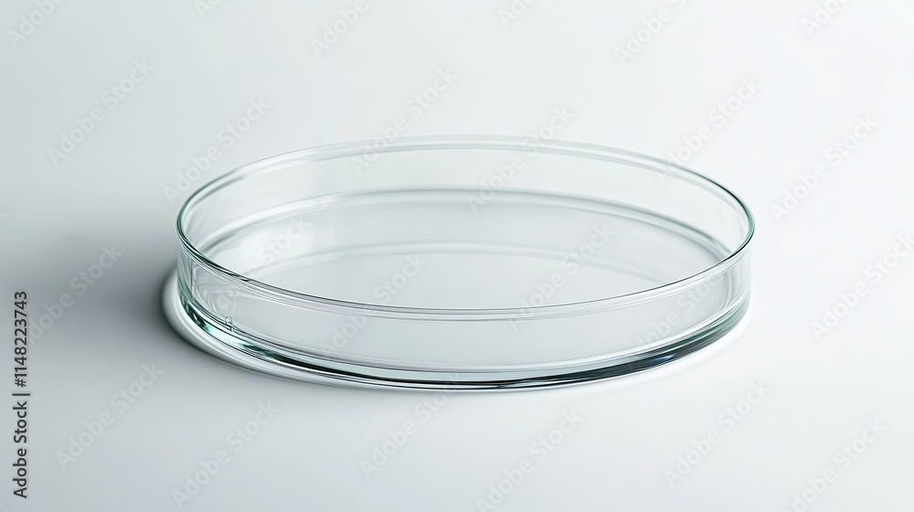 Clear Glass Petri Dish Isolated on a Plain Background for Laboratory Use, Scientific Experimentation, Microbiology Study, and Research Purposes in Clinical Settings Clear Glass Petri Dish Isolated on a Plain Background for Laboratory Use, Scientific Experimentation, Microbiology Study, and Research Purposes in Clinical Settings