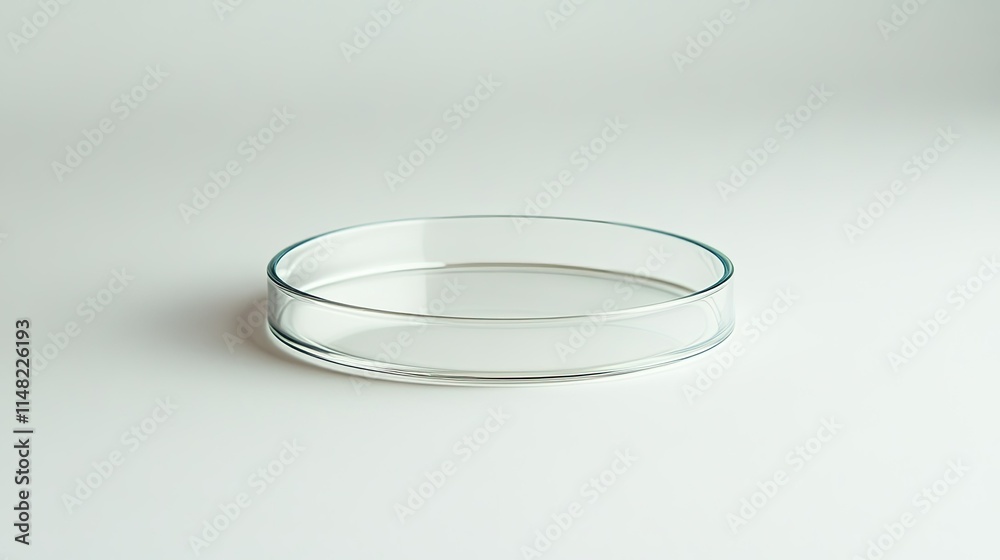 Transparent Glass Petri Dish on a Light Background Ideal for Laboratory Use, Experimentation, and Science Education in Various Fields of Research Transparent Glass Petri Dish on a Light Background Ideal for Laboratory Use, Experimentation, and Science Education in Various Fields of Research