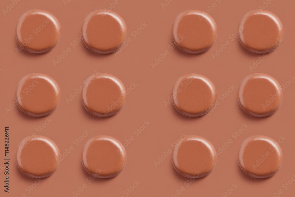 Fototapeta premium PANTONE 17-1230 Mocha Mousse Minimalist 3D Pattern Wallpaper Design