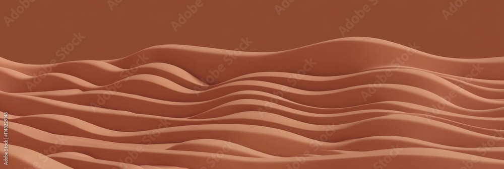 Fototapeta premium PANTONE 17-1230 Mocha Mousse Minimalist 3D Pattern Wallpaper Design