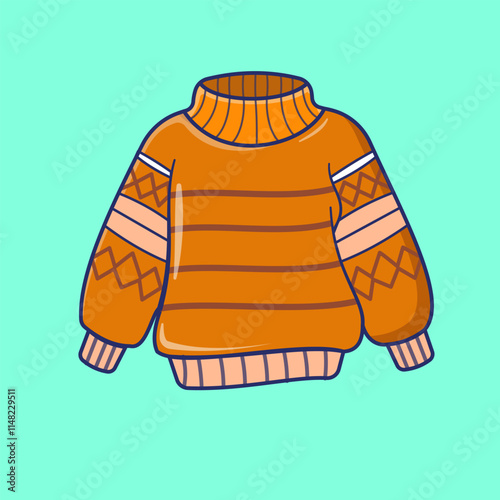 Cozy sweater vector for fall season and winter outfit illustrations.