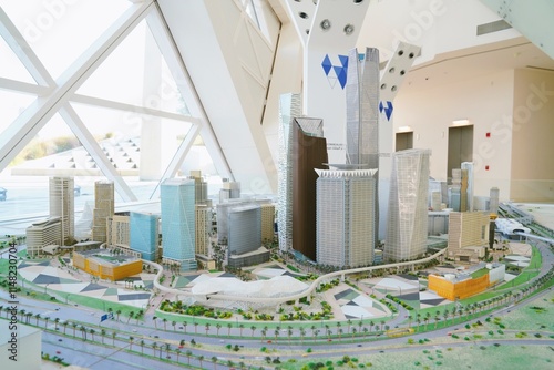 Scale Model of King Abdullah Financial District in Riyadh, Saudi Arabia photo