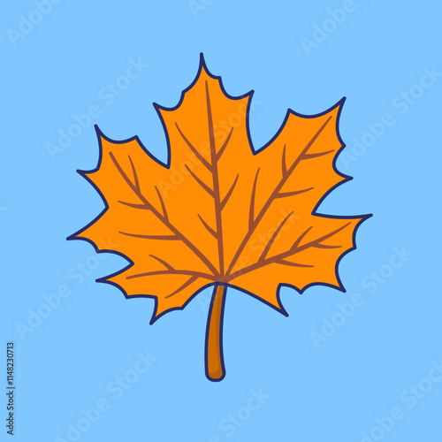 Autumn maple leaf vector icon perfect for seasonal and nature designs.