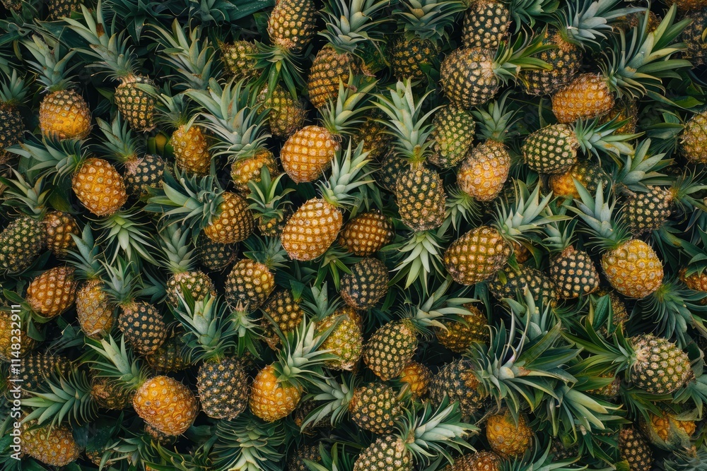A Bountiful Collection Of Ripe Pineapples A Bountiful Collection Of Ripe Pineapples