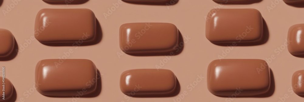 Fototapeta premium PANTONE 17-1230 Mocha Mousse Minimalist 3D Pattern Wallpaper Design