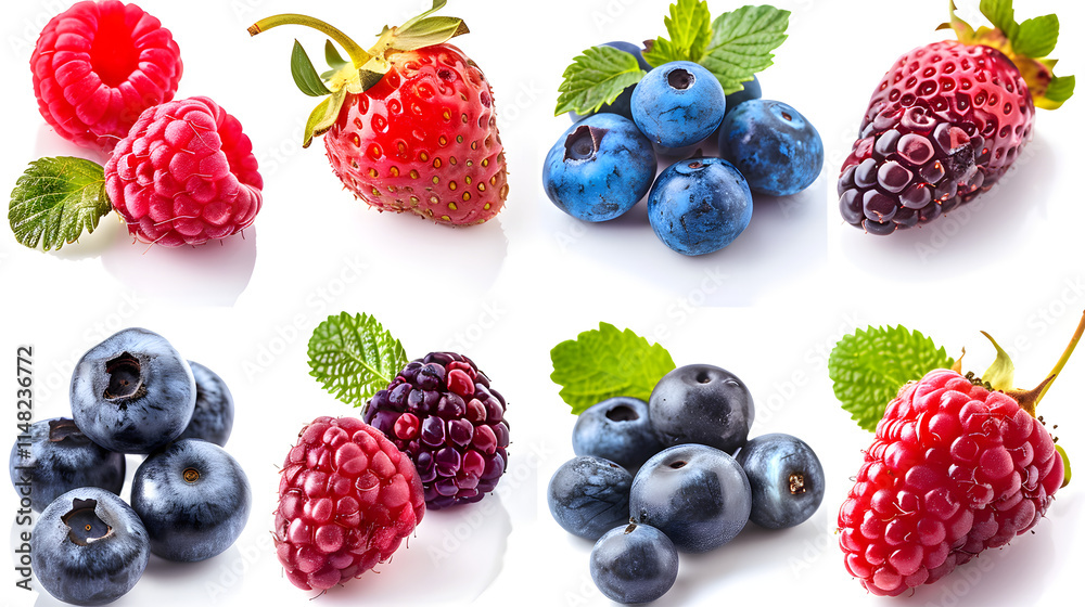 Assorts of berry isolated on white background Assorts of berry isolated on white background