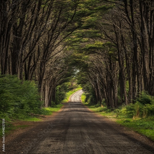 Forest road in Pichilemu, Chile photo