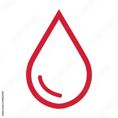 Blood drop line icon, outline style blood drop icon vector isolated on white background.