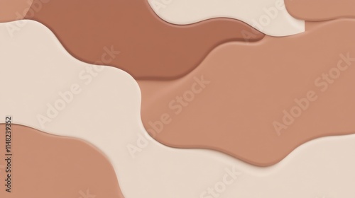 PANTONE 17-1230 Mocha Mousse Minimalist 3D Pattern Wallpaper Design