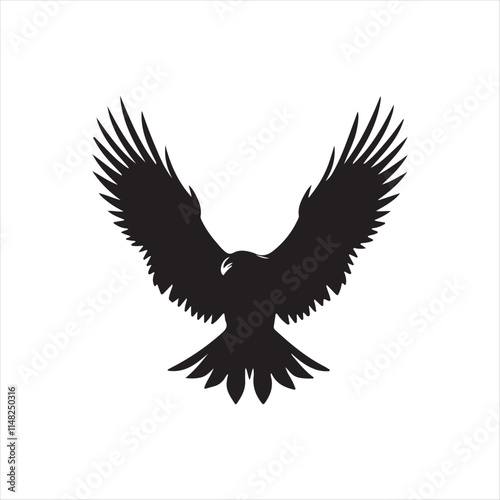 eagle silhouette vector clip art logo design