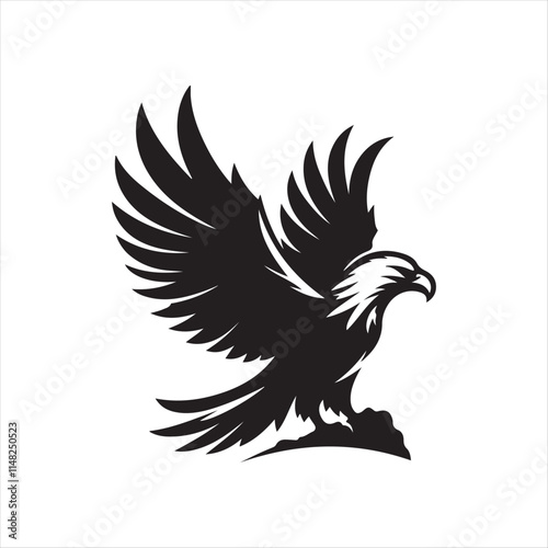 eagle silhouette vector clip art logo design