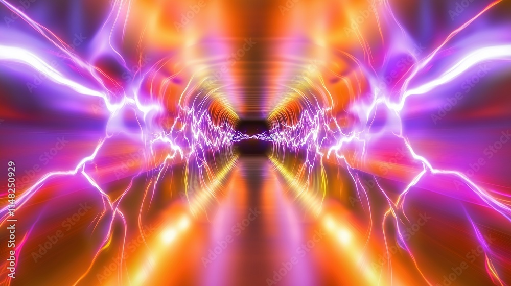 Colorful Electric Tunnel Abstract Background
