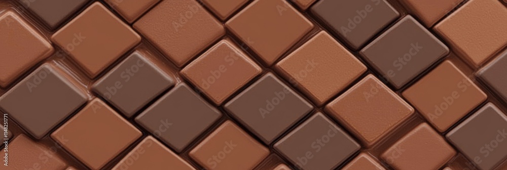 PANTONE 17-1230 Mocha Mousse Minimalist 3D Pattern Wallpaper Design