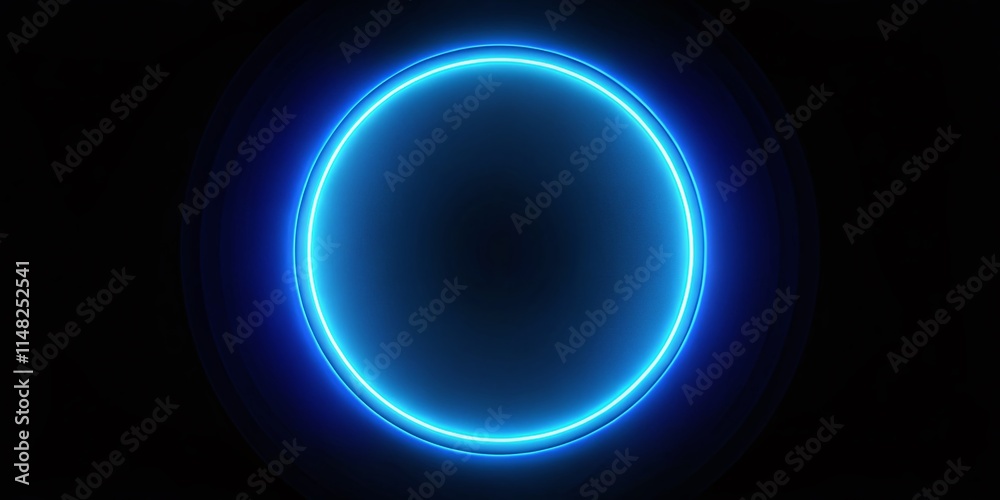 Neon Blue Round Silhouette Frame, Geometric Glow Light Sign, Circular Border, Empty Space, PNG Background Neon Blue Round Silhouette Frame, Geometric Glow Light Sign, Circular Border, Empty Space, PNG Background