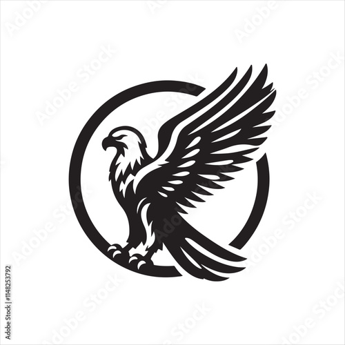 eagle silhouette vector clip art logo design photo