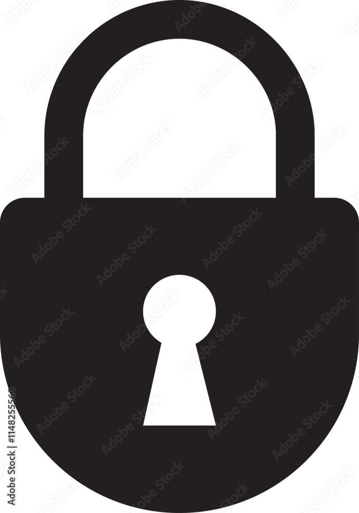 Padlock security icon. Black locked padlock flat vector symbol isolated on transparent background. Safety lock cyber defense protection keyhole sign for apps or website Padlock security icon. Black locked padlock flat vector symbol isolated on transparent background. Safety lock cyber defense protection keyhole sign for apps or website