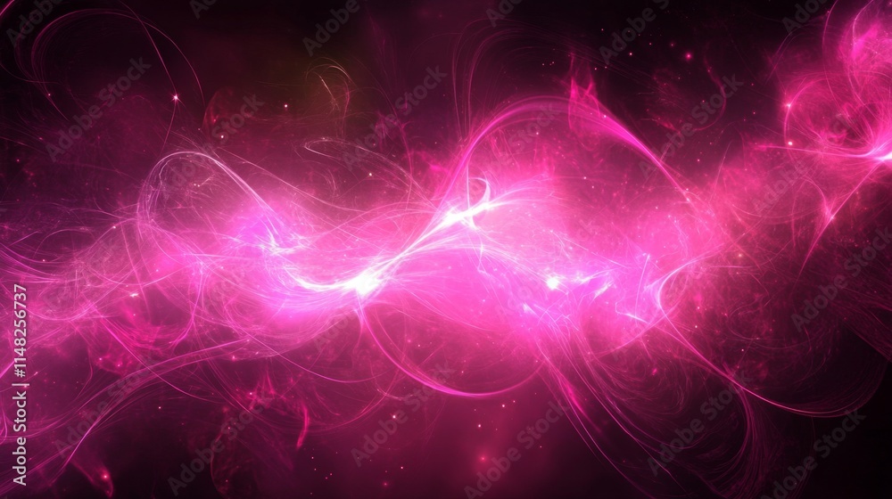 Obraz premium Dynamic pink energy flow abstract digital art vibrant background creative space artistic perspective