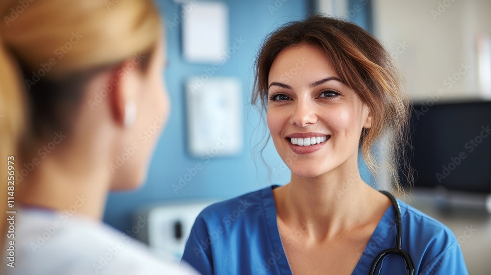 emale Patient Being Reassured By Doctor In Hospital Room emale Patient Being Reassured By Doctor In Hospital Room