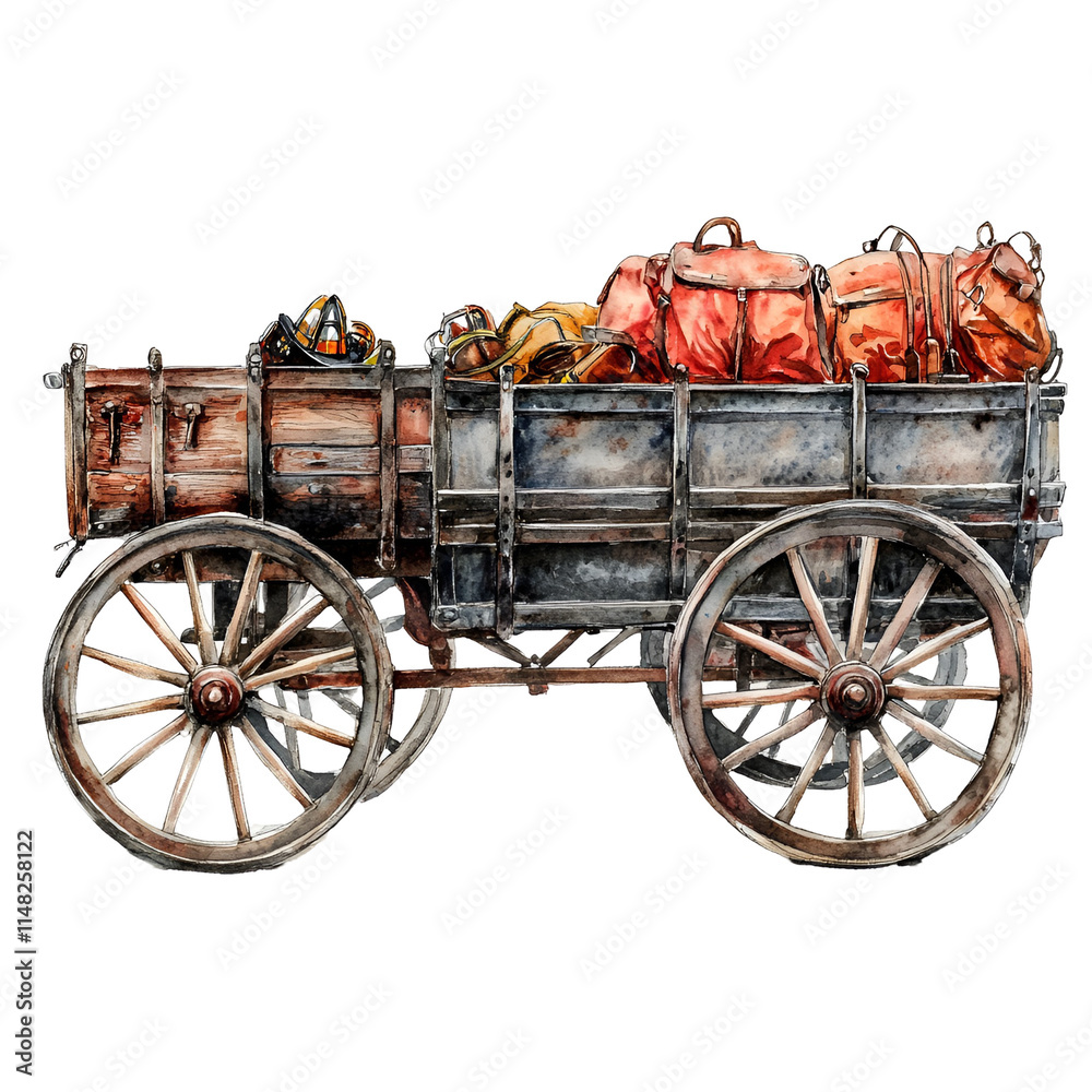 Fototapeta premium Antique Firefighter Clipart Vector Illustration