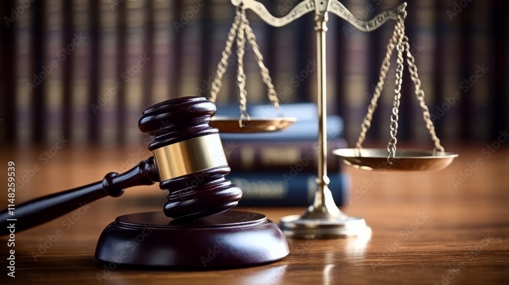 Gavel, scales of justice and law books Gavel, scales of justice and law books