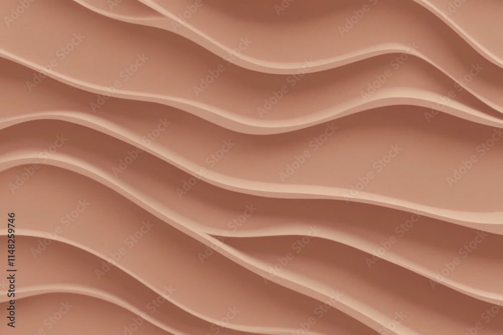 PANTONE 17-1230 Mocha Mousse Minimalist 3D Pattern Wallpaper Design