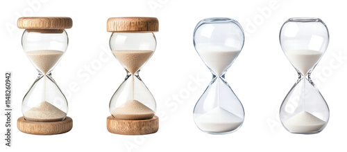 Elegant hourglasses showcasing the passage of time photo