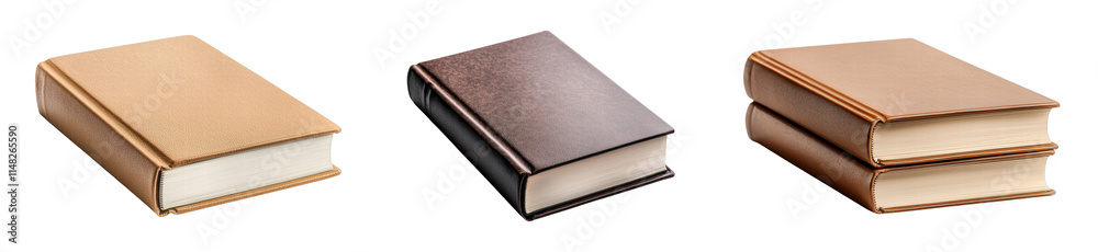 Obraz premium Elegant collection of vintage leather-bound books
