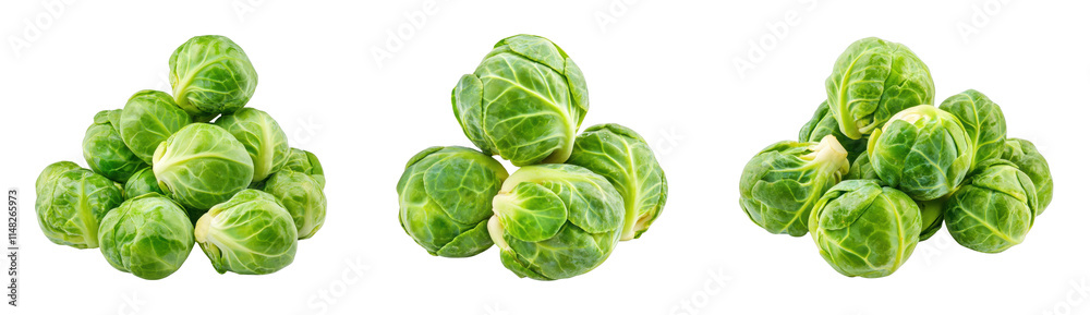 Fresh Brussels sprouts arranged in clusters Fresh Brussels sprouts arranged in clusters