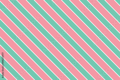 Pastel diagonal stripe seamless vector pattern. Spring pink, green and white geometric repeat pattern for background, scrapbooking, wrapping paper or textile print