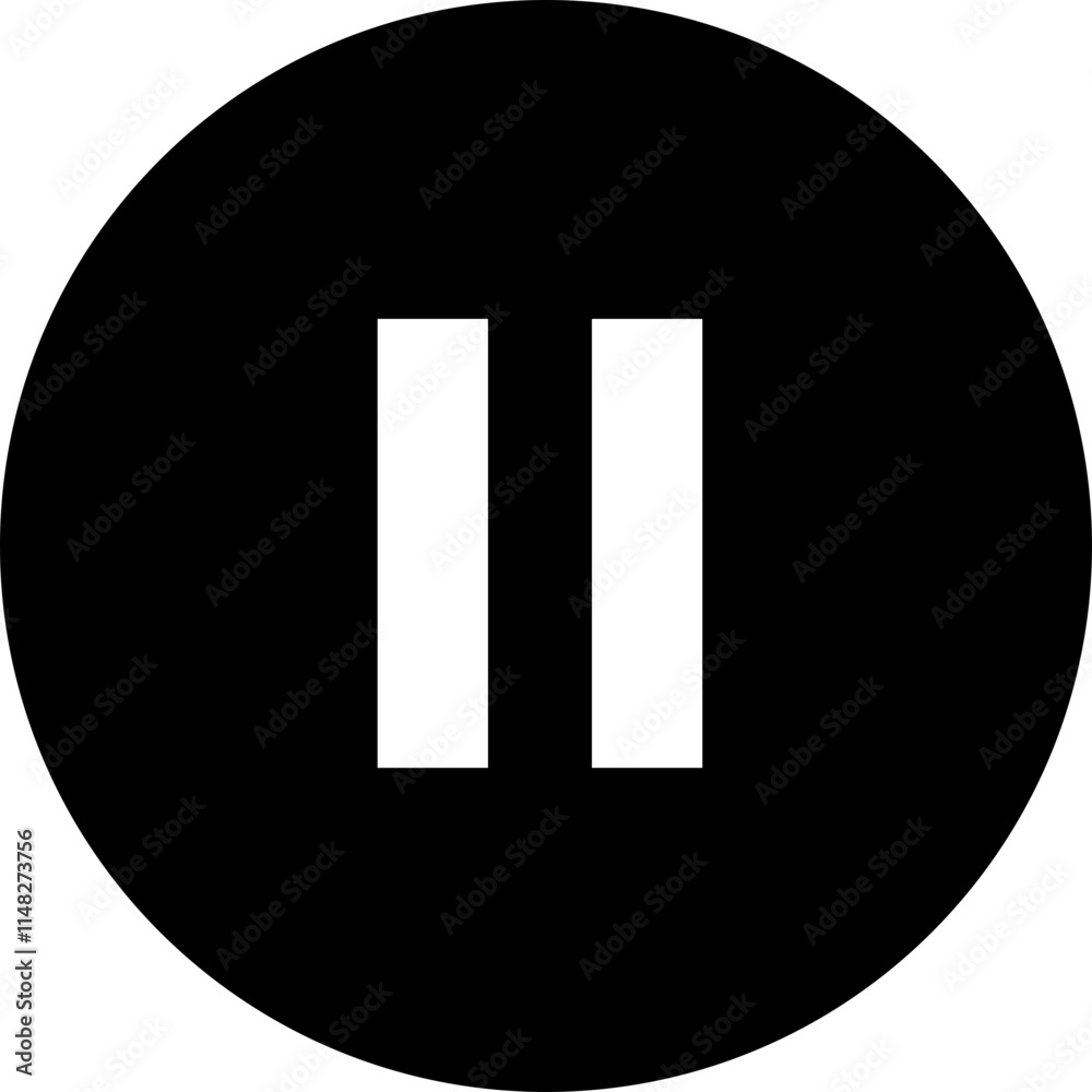 Pause button icon. Stop symbol vector illustration isolated. Media player element vector. Multimedia symbol modern for website design, mobile app. Pause button icon. Stop symbol vector illustration isolated. Media player element vector. Multimedia symbol modern for website design, mobile app.