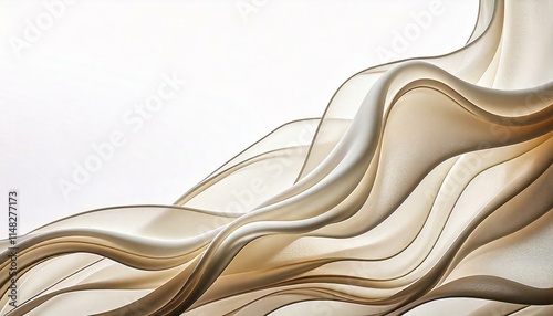 white organza tulle voile backdrop wallpaper satin smooth swirl textile luxury luxurious elegant swirl silky backdrop transparent diagonal flat-lay fabric semitransparent on white background photo