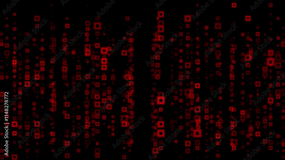 Red color appearing and disappearing sci-fi 3d square box element hi-tech design 3d dark technology background Red color appearing and disappearing sci-fi 3d square box element hi-tech design 3d dark technology background