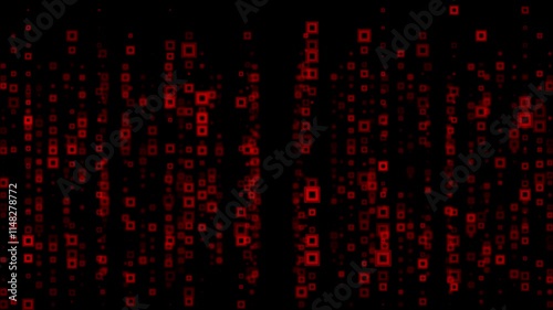 Wallpaper Mural Red color appearing and disappearing sci-fi 3d square box element hi-tech design 3d dark technology background Torontodigital.ca