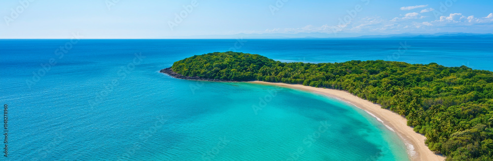 Stunning tropical beach with clear turquoise water and lush greenery Stunning tropical beach with clear turquoise water and lush greenery