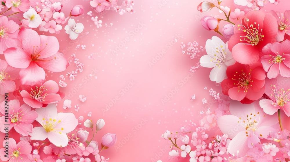 A vibrant floral arrangement on a soft pink background, ideal for invitations or decorations. A vibrant floral arrangement on a soft pink background, ideal for invitations or decorations.