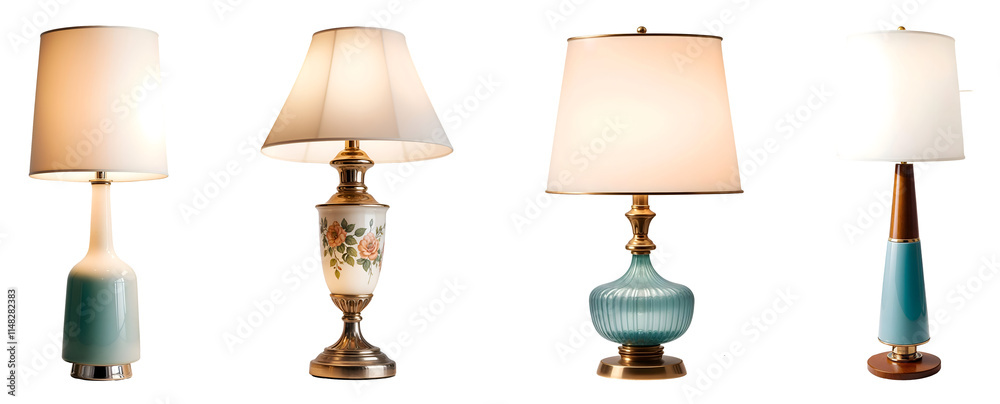 Collection of various Table Lamps isolated on transparent background. Collection of various Table Lamps isolated on transparent background.