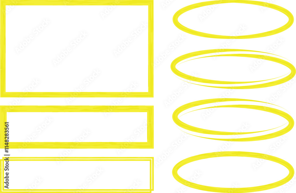 Obraz premium yellow artwork abstract pattern frames set