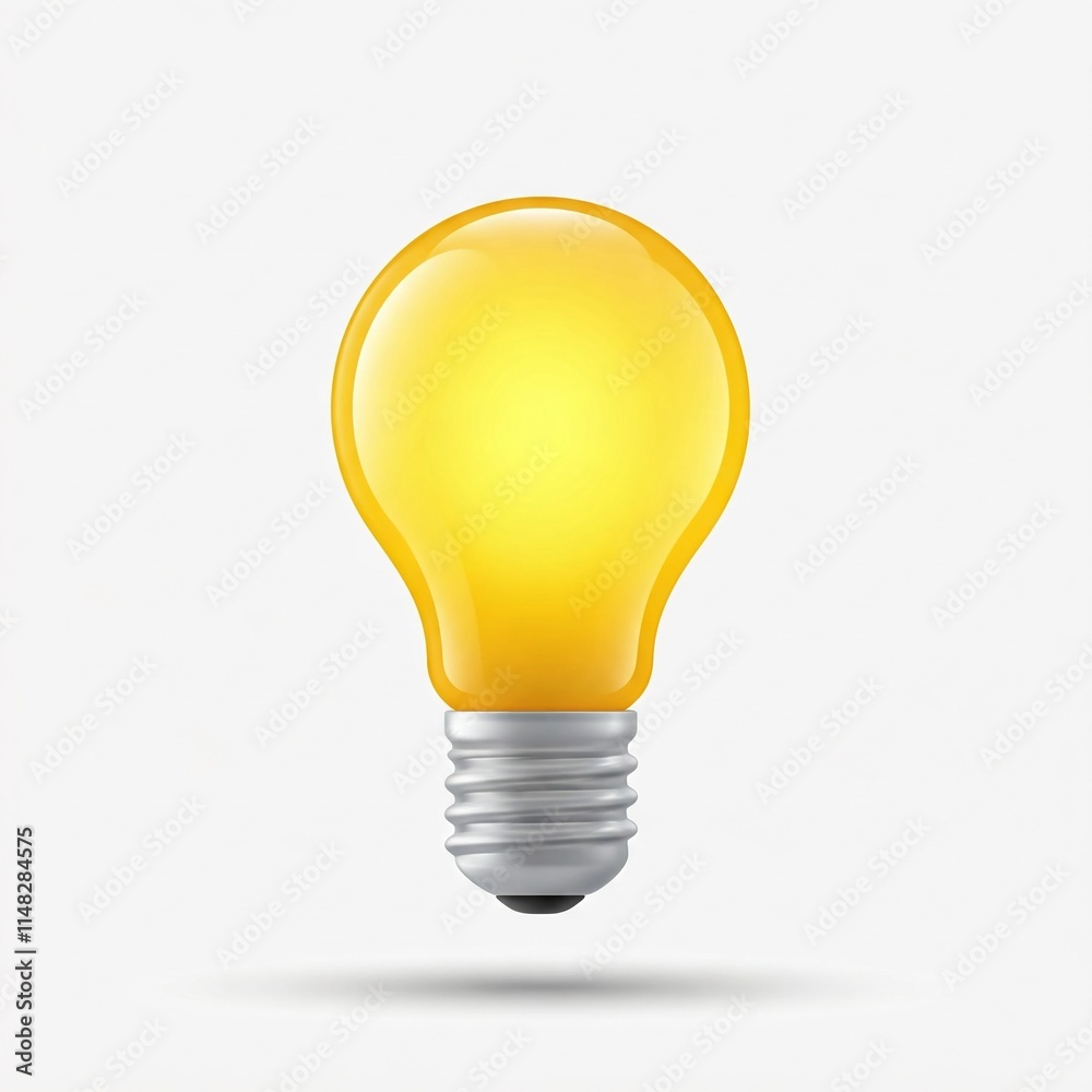 light bulb isolated on white 3D Cartoon Illustration