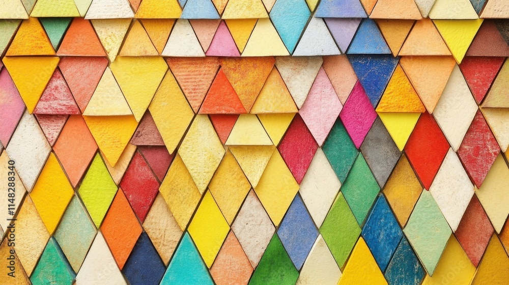 Triangular abstract design with clean lines and bold angles, combining bright and muted colors for a contemporary and visually stimulating backdrop Triangular abstract design with clean lines and bold angles, combining bright and muted colors for a contemporary and visually stimulating backdrop