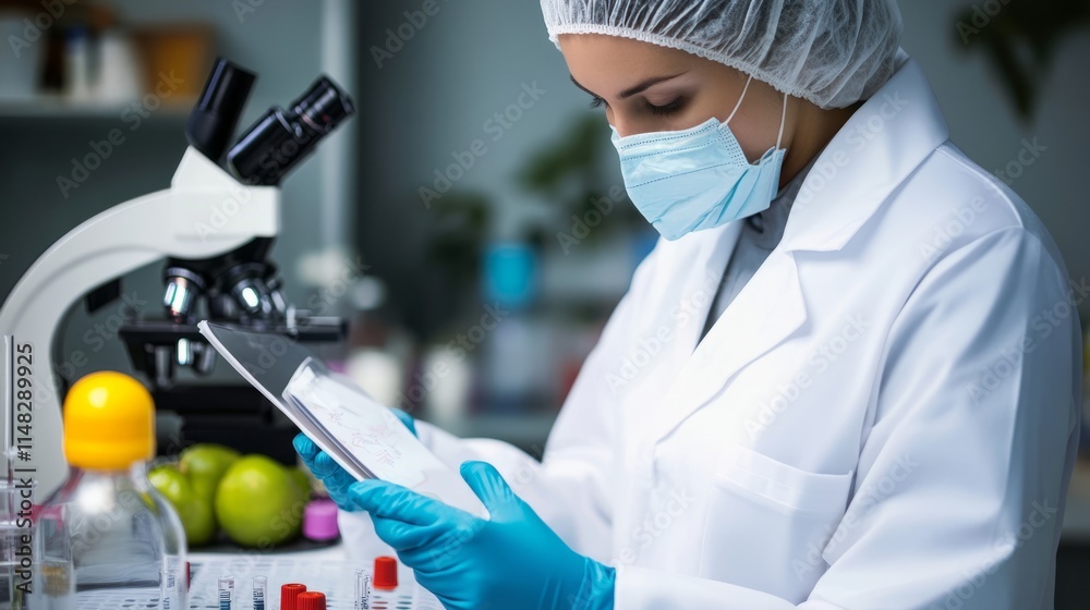 Food safety inspector working in laboratory Food safety inspector working in laboratory