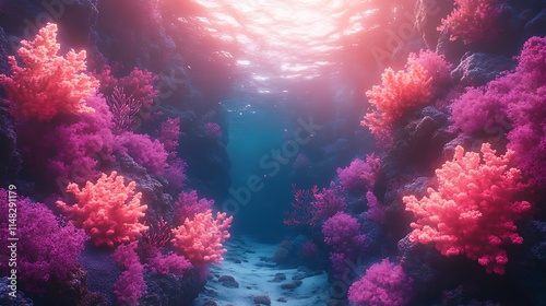 Wallpaper Mural Vibrant Coral Reef Canyon Underwater Scene Torontodigital.ca